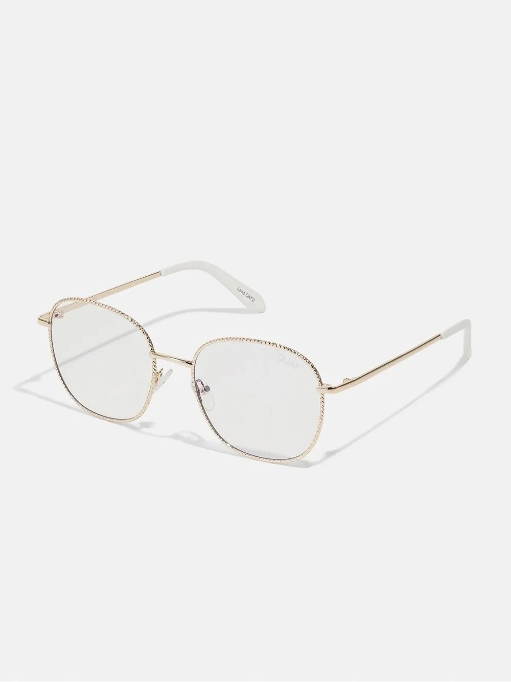 Quay Australia Jezebell Twist gold metal blue-light glasses - NWT!
